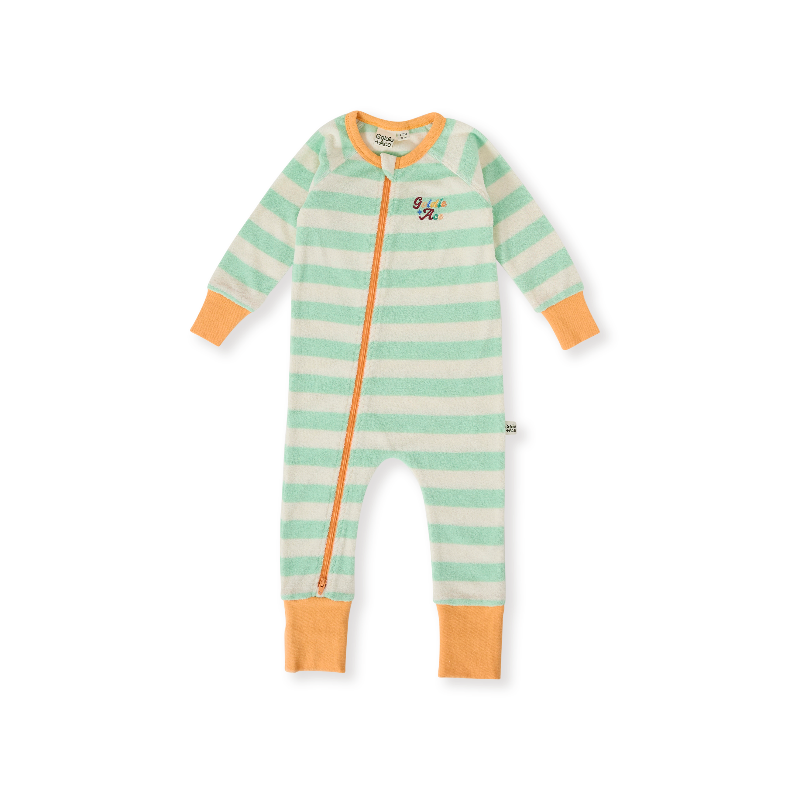 Peas In A Pod Stripe Zipsuit - Peapod/Cloud