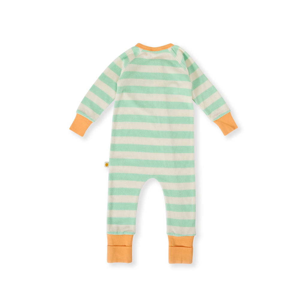 Peas In A Pod Stripe Zipsuit - Peapod/Cloud