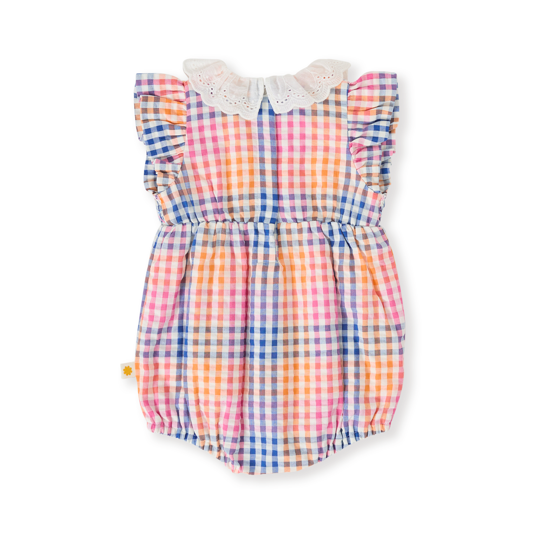Goldie + Ace Rainbow Gingham Lani Smocked Romper - Multi