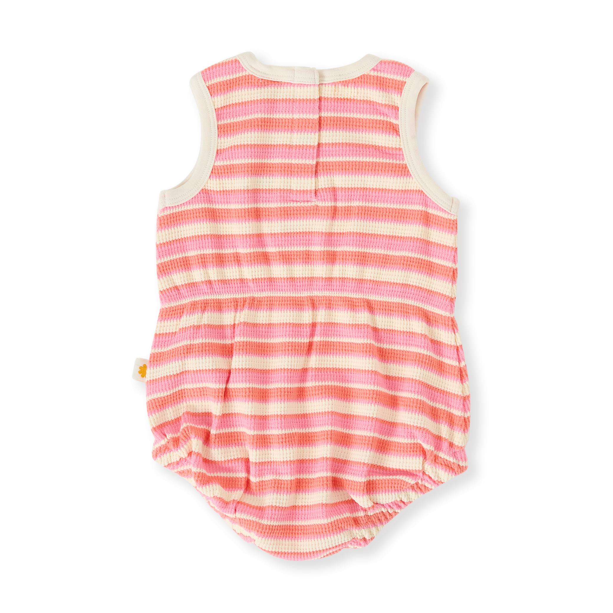 Goldie + Ace Watermelon Stripe Bubble Romper - Pink/Peach