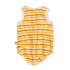 Goldie + Ace Sunshine Stripe Bubble Romper - Lemon/Golden