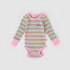 Candy Stripe Long Sleeve Rib Bodysuit