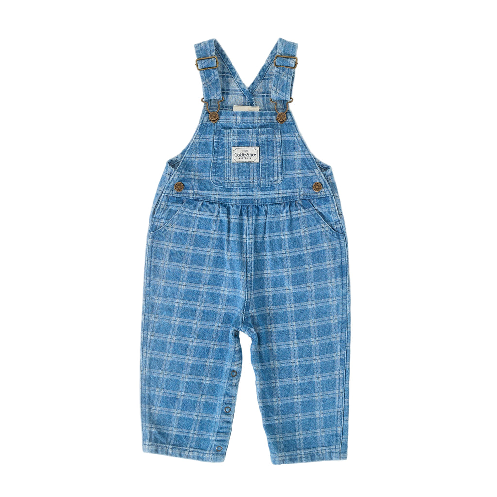 Goldie + Ace Austin Denim Check Overalls
