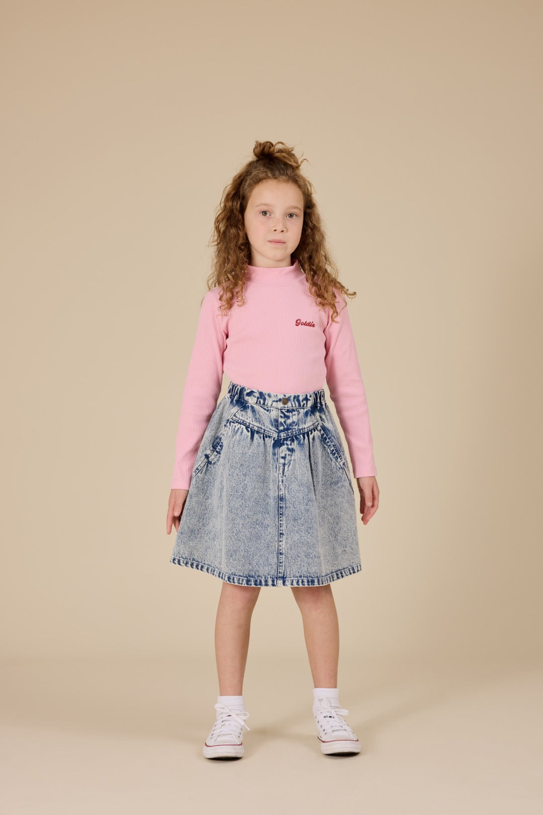 Goldie + Ace Esta A-Line Denim Skirt - Light Denim