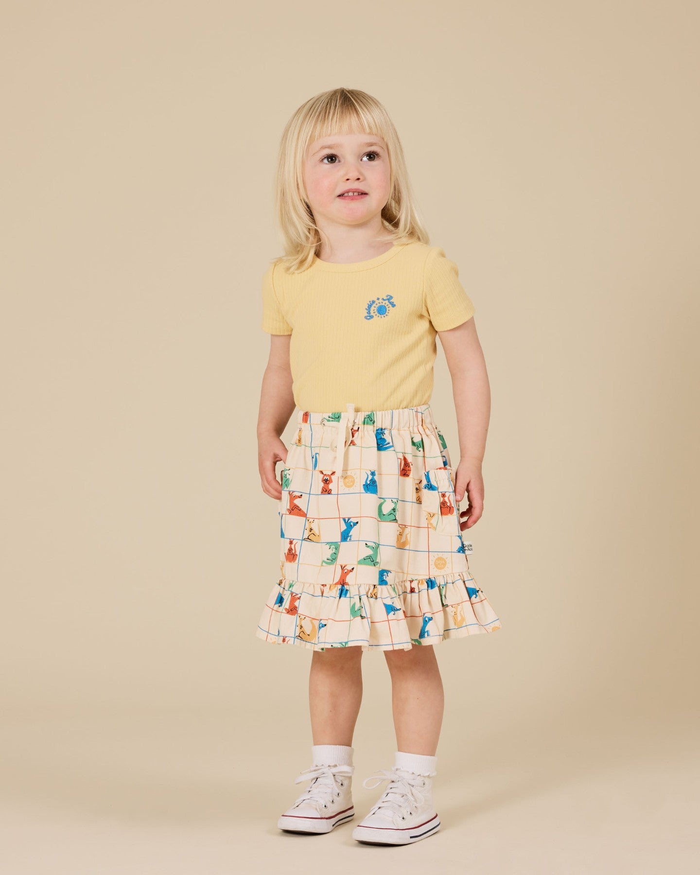 Hopscotch Maya Pocket Skirt - Vanilla/Primary
