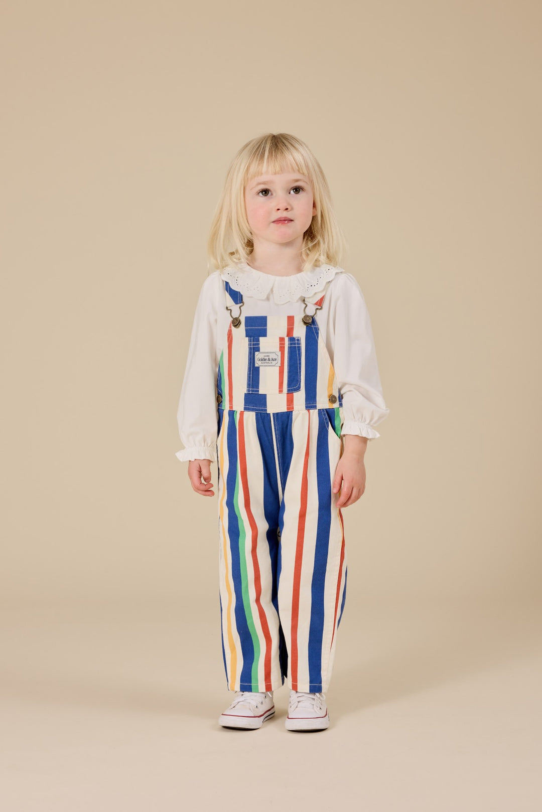 Goldie + Ace  Austin Denim Overalls - 90'S Bold Stripe