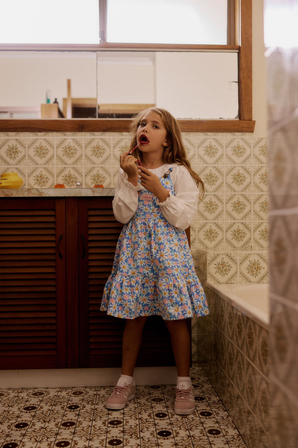 Tully Tiered Pinafore Dress Seaside Daisy