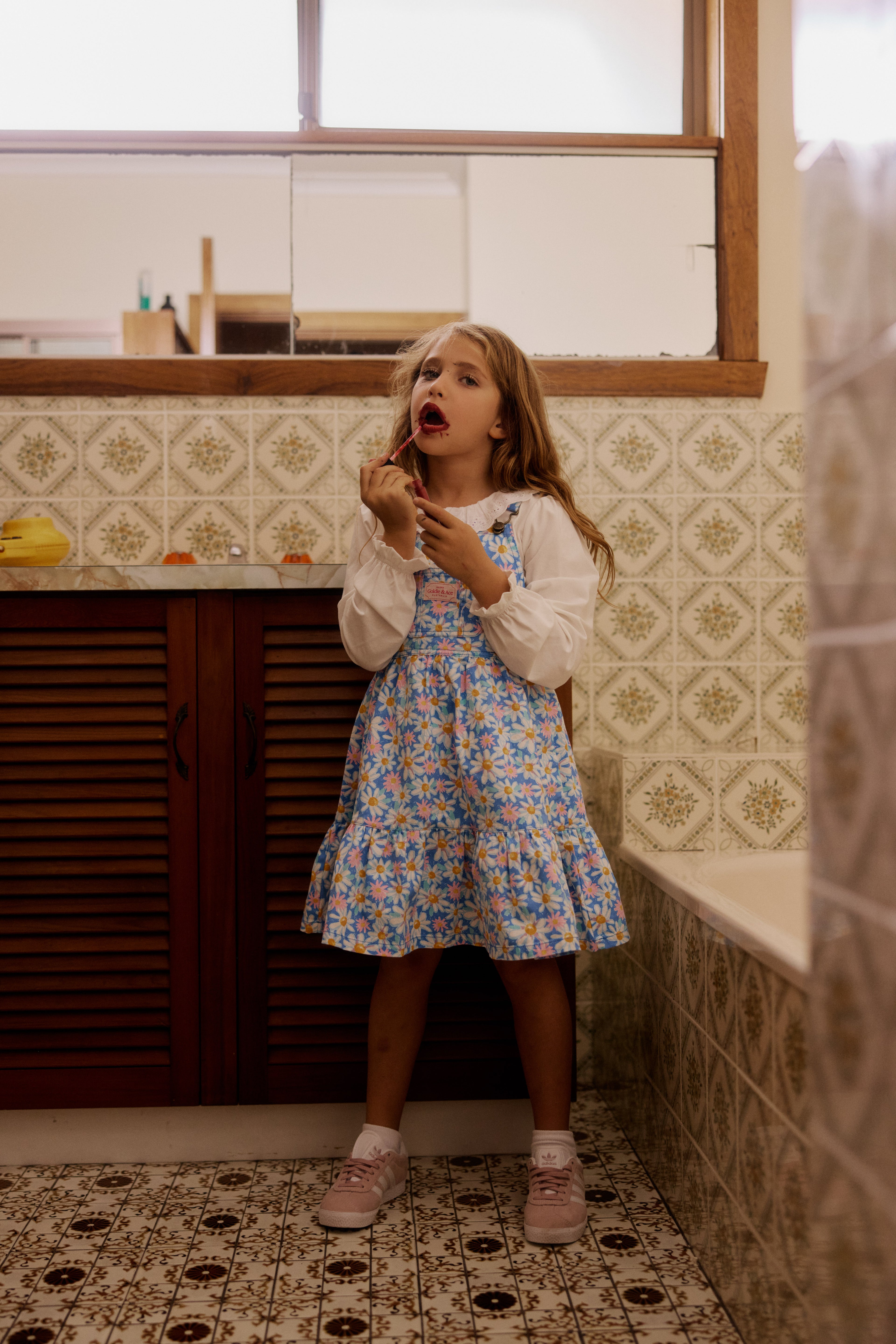 Tully Tiered Pinafore Dress Seaside Daisy