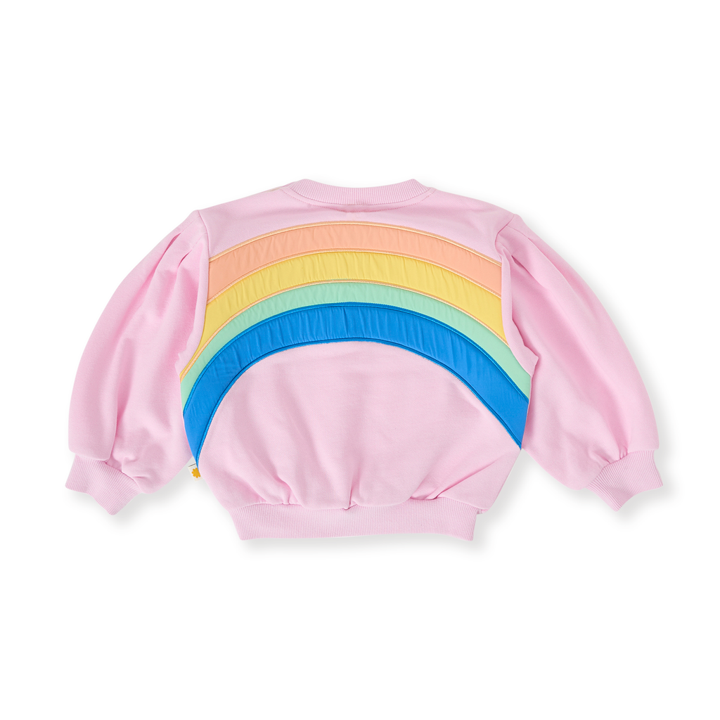 Over The Rainbow Puff Sleeve Sweater - Candy