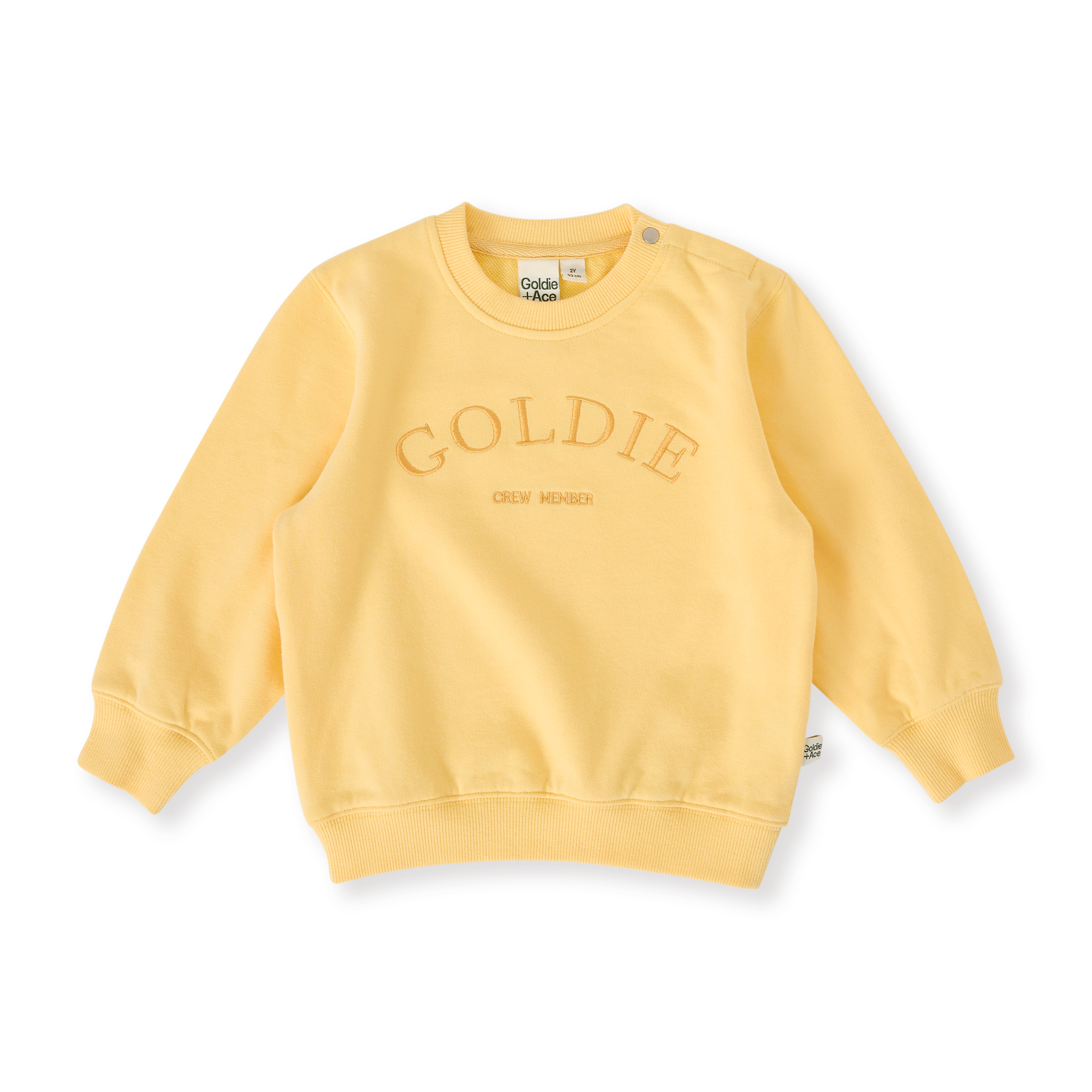 Goldie + Ace Goldie Crew Embroidered Sweater - Lemon
