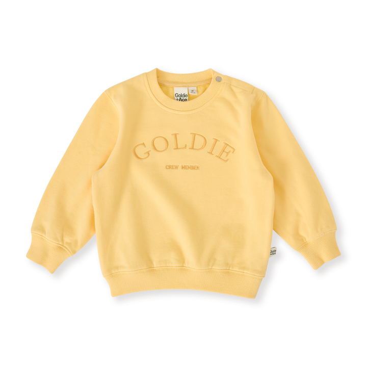 Goldie + Ace Goldie Crew Embroidered Sweater - Lemon