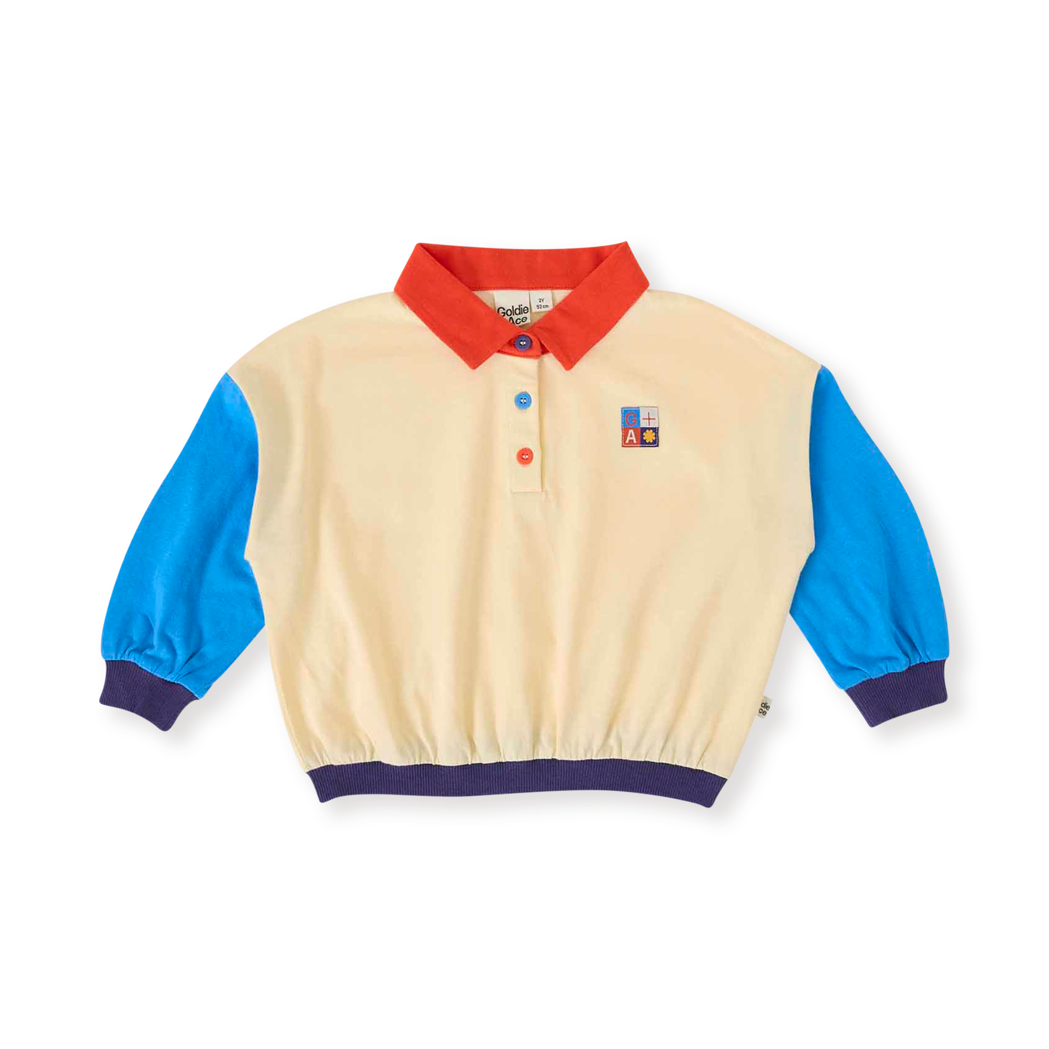 Goldie + Ace Relaxed Rugby Sweat Top - Vanilla/Lake