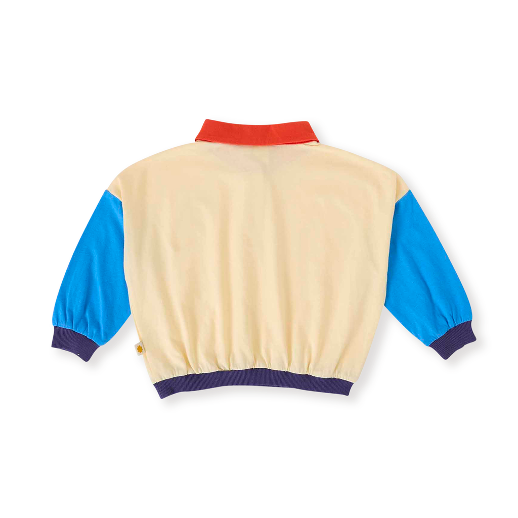 Goldie + Ace Relaxed Rugby Sweat Top - Vanilla/Lake