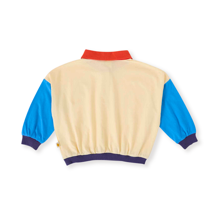 Goldie + Ace Relaxed Rugby Sweat Top - Vanilla/Lake