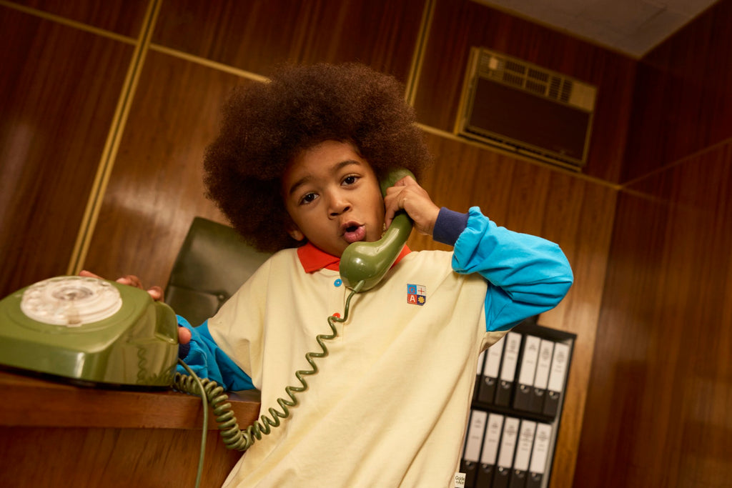 Goldie + Ace Relaxed Rugby Sweat Top - Vanilla/Lake