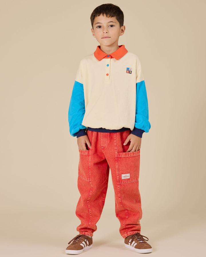Goldie + Ace Relaxed Rugby Sweat Top - Vanilla/Lake