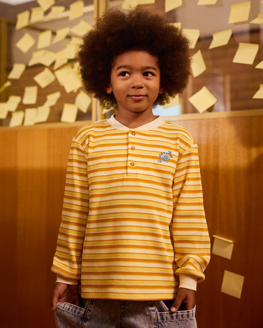 Sunshine Stripe Long Sleeve Top - Lemon/Golden