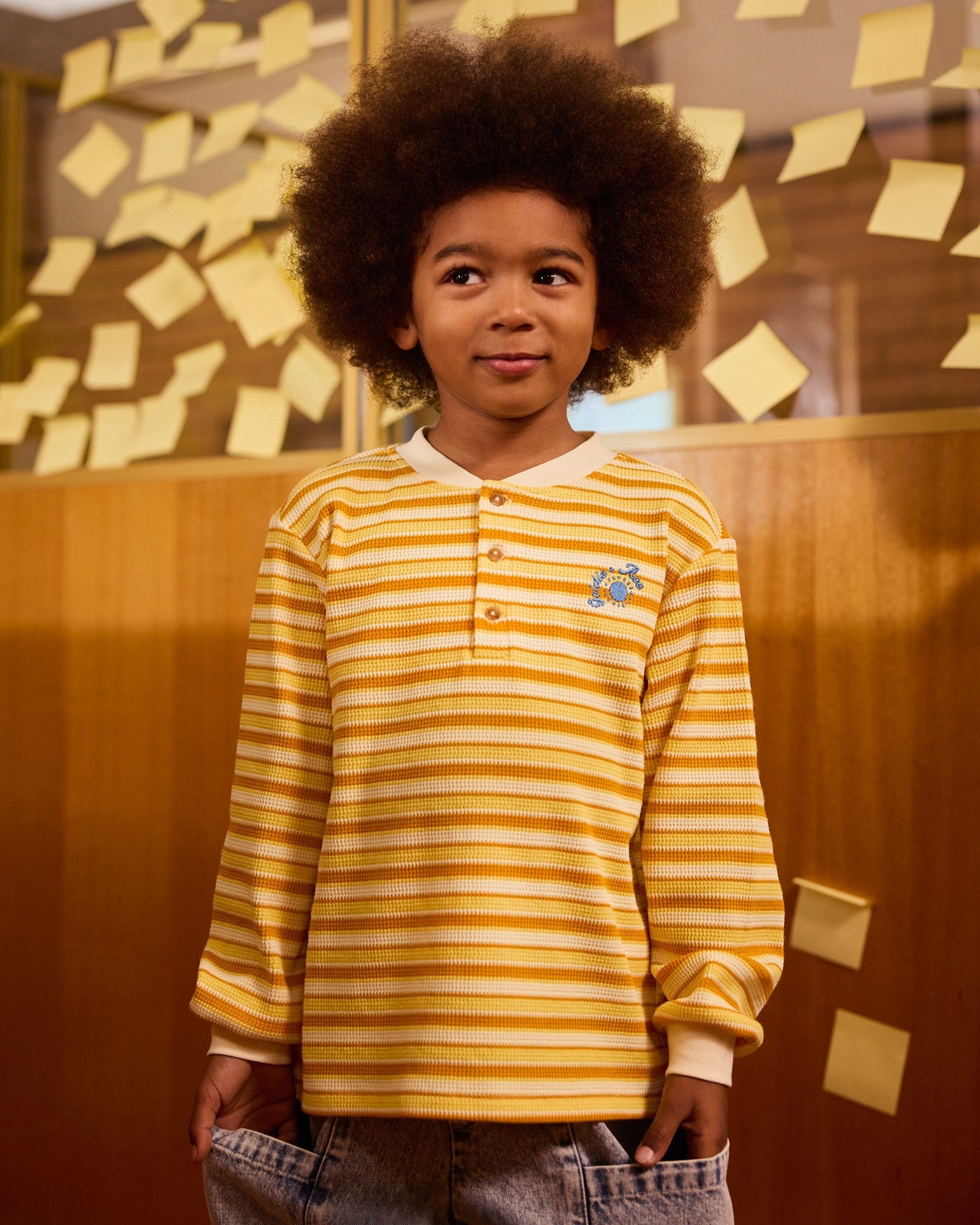 Sunshine Stripe Long Sleeve Top - Lemon/Golden