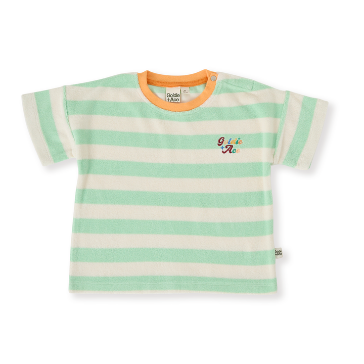 Goldie + Ace Peas In A Pod Stripe T-Shirt - Peapod/Cloud