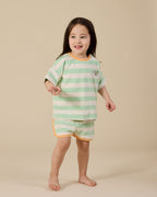 Peas In A Pod Stripe Shorts - Peapod/Cloud