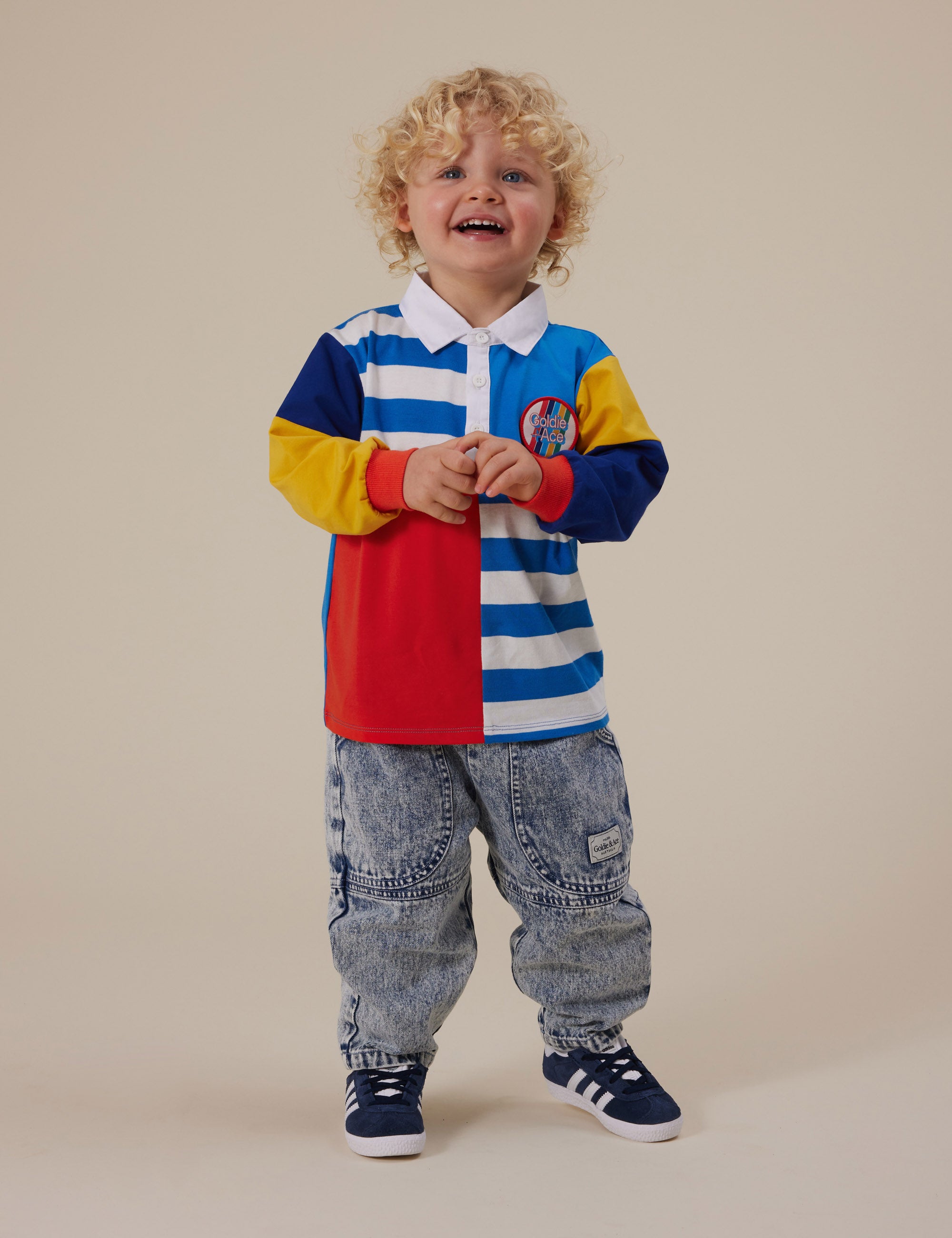 Goldie + Ace Myles Colour Block Rugby Polo
