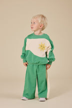 Goldie + Ace Sunshine Piped Panel Sweatshirt - Fern/Vanilla