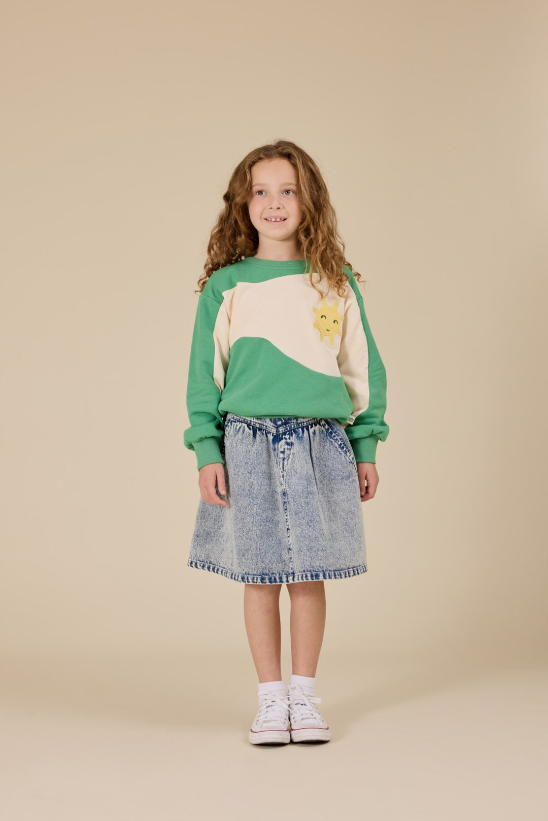 Goldie + Ace Esta A-Line Denim Skirt - Light Denim