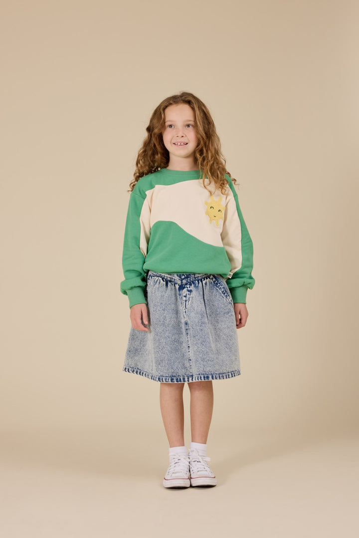 Goldie + Ace Esta A-Line Denim Skirt - Light Denim
