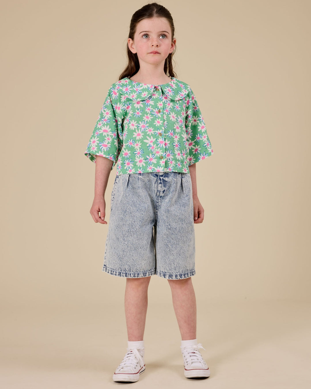 Goldie + Ace Daisy Patch Abigail Blouse - Moss