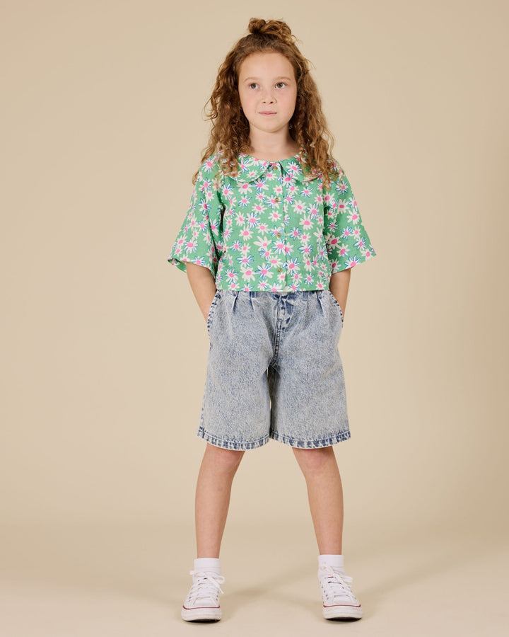 Goldie + Ace Daisy Patch Abigail Blouse - Moss