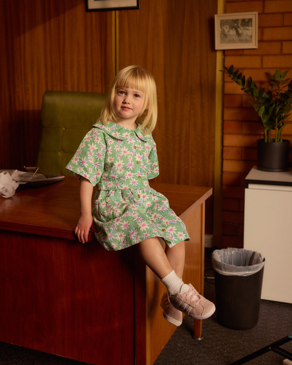 Goldie + Ace Daisy Patch Presley Pocket Skirt - Moss