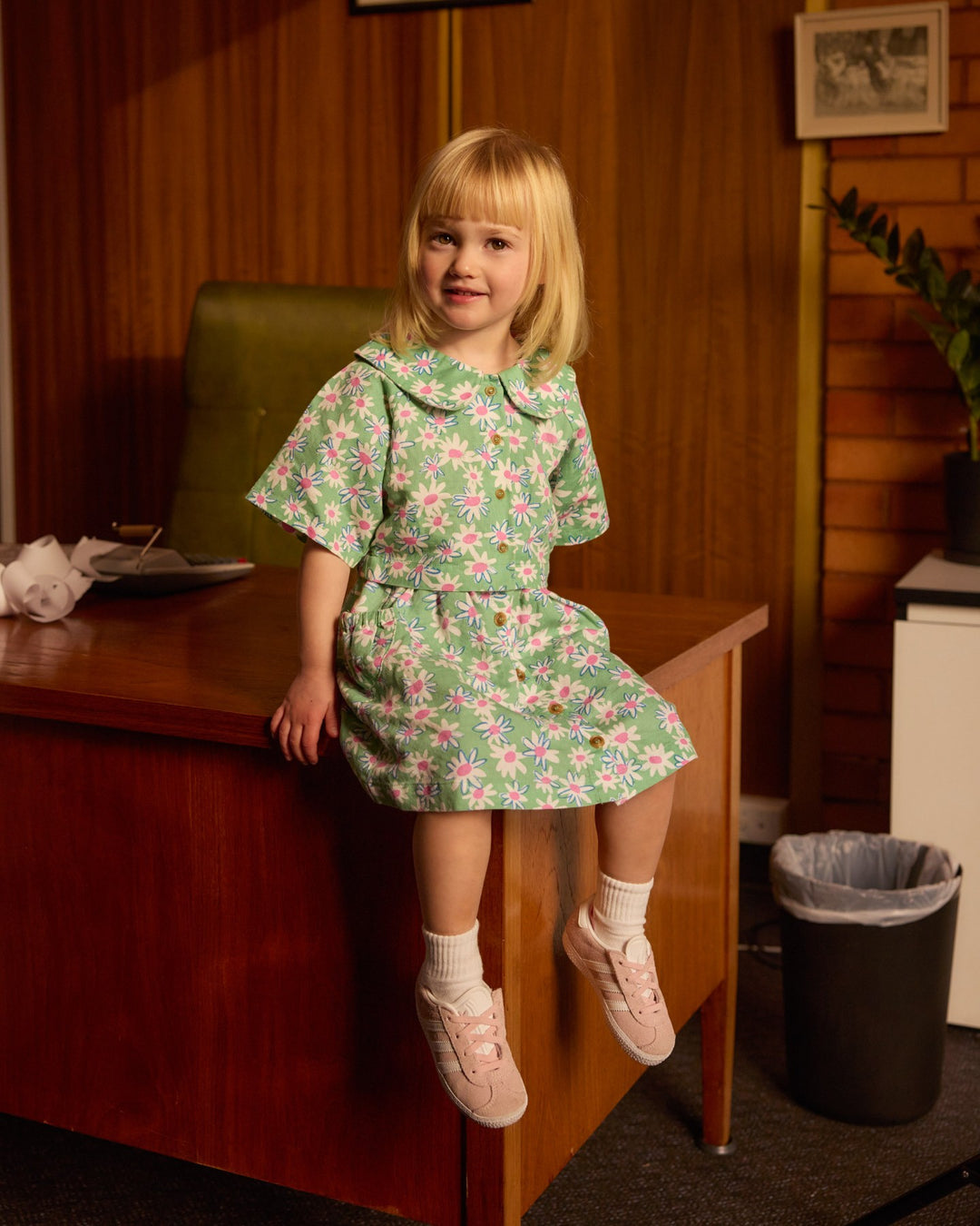 Goldie + Ace Daisy Patch Presley Pocket Skirt - Moss