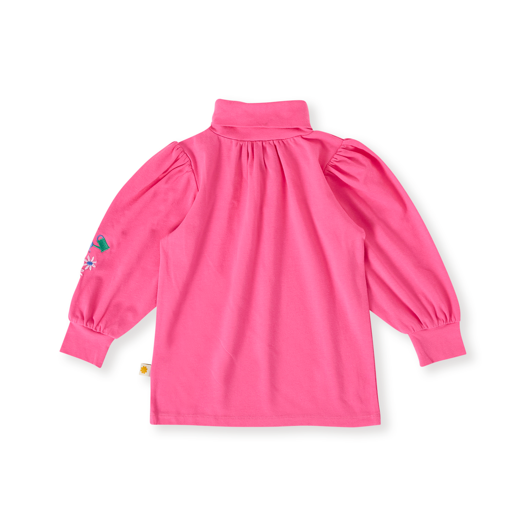 Sofia Embroidered Puff Sleeve Skivvy - French Rose