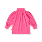 Sofia Embroidered Puff Sleeve Skivvy - French Rose