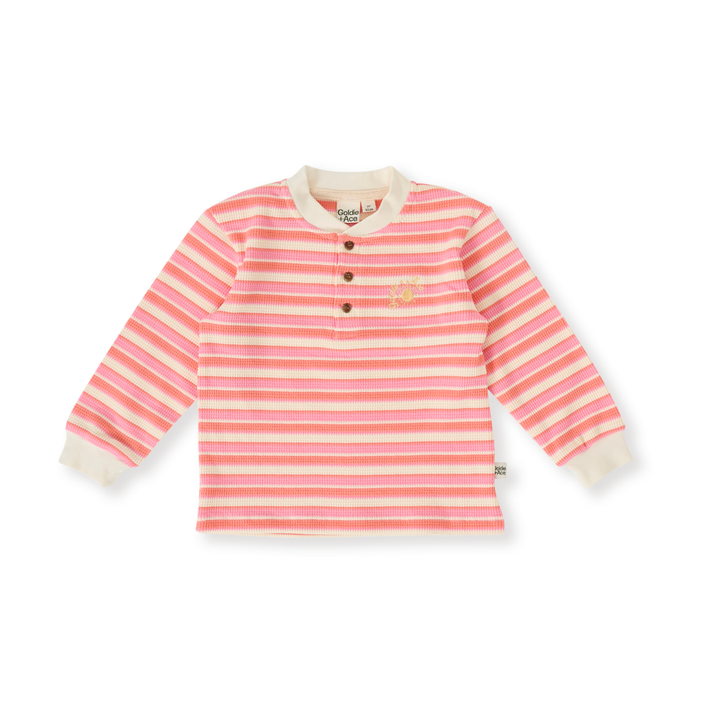 Watermelon Stripe Long Sleeve Top - Pink/Peach