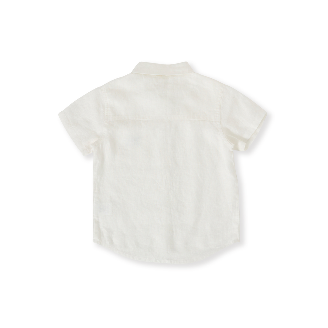 Goldie + Ace Holiday Linen Blend Shirt - White