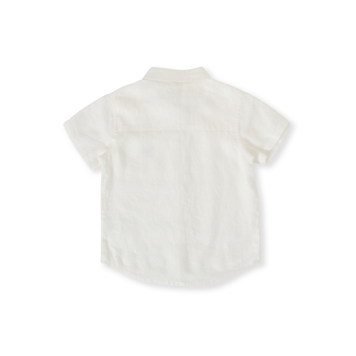 Goldie + Ace Holiday Linen Blend Shirt - White
