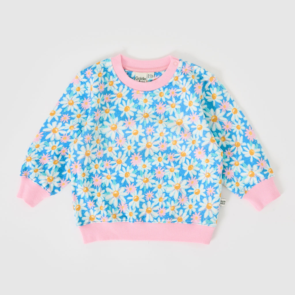 Goldie + Ace Seaside Daisy Relaxed Terry Sweater