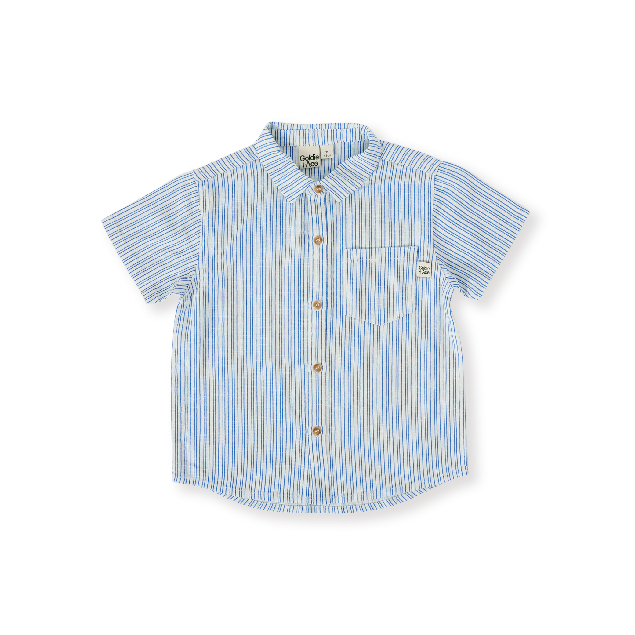 Goldie + Ace Sailor Stripe Holiday Shirt - Ocean/Ivory