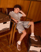 Goldie + Ace Sailor Stripe Holiday Shirt - Ocean/Ivory
