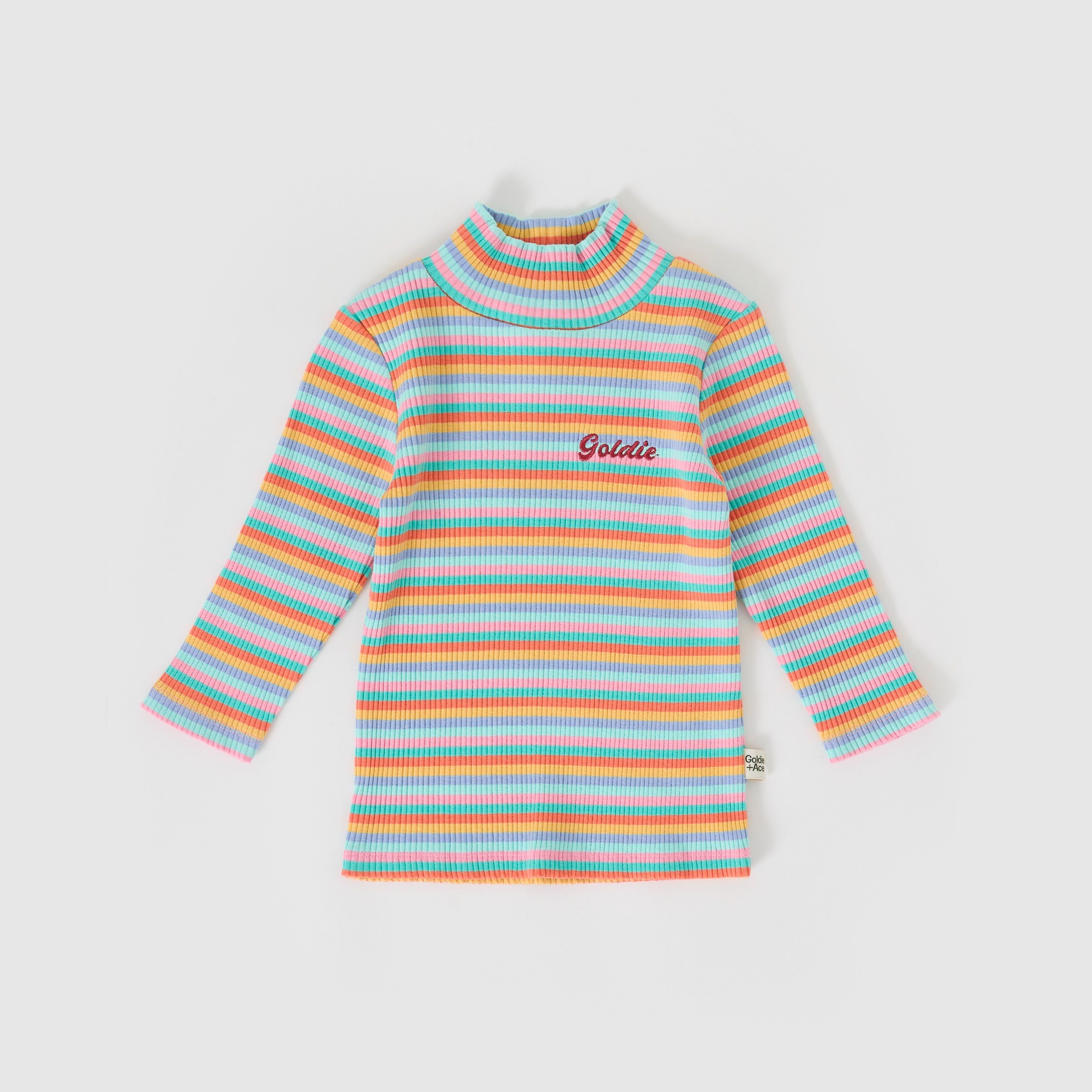 Goldie + Ace Candy Stripe Embroidered Rib Skivvy