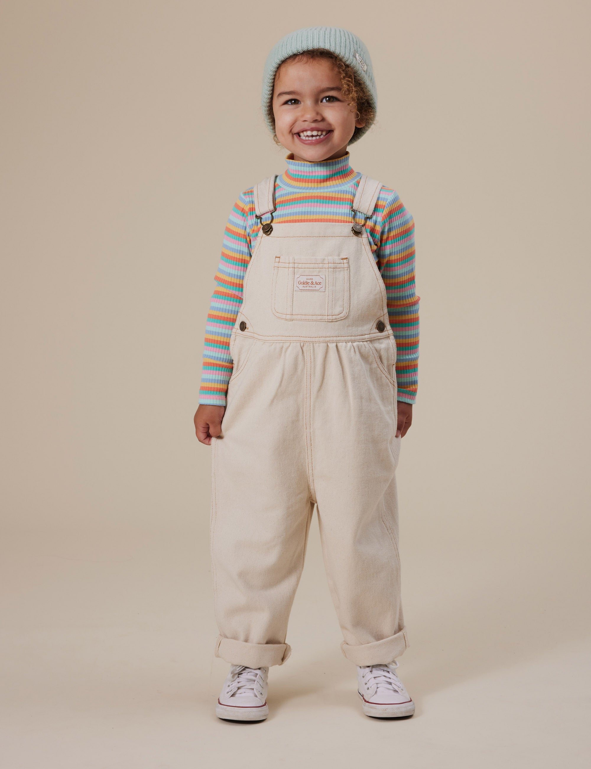 Goldie + Ace Austin Denim Overalls Oat