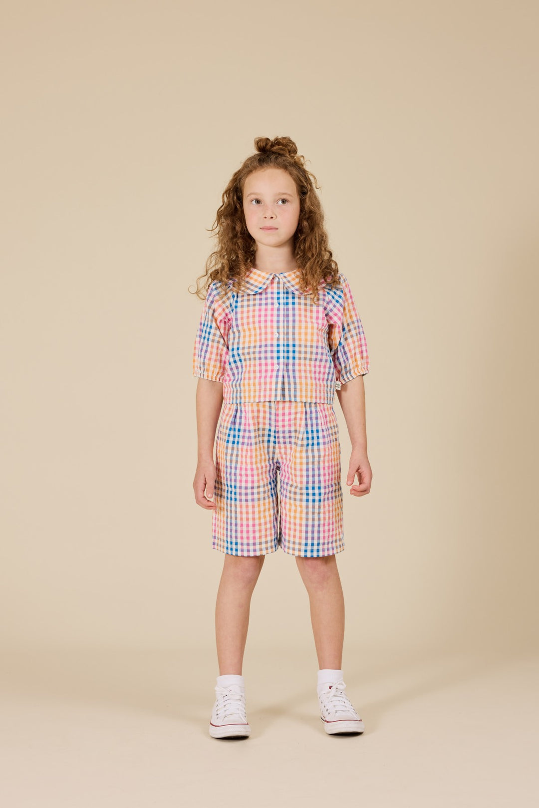 Goldie + Ace Rainbow Gingham Beatrice Blouse - Multi