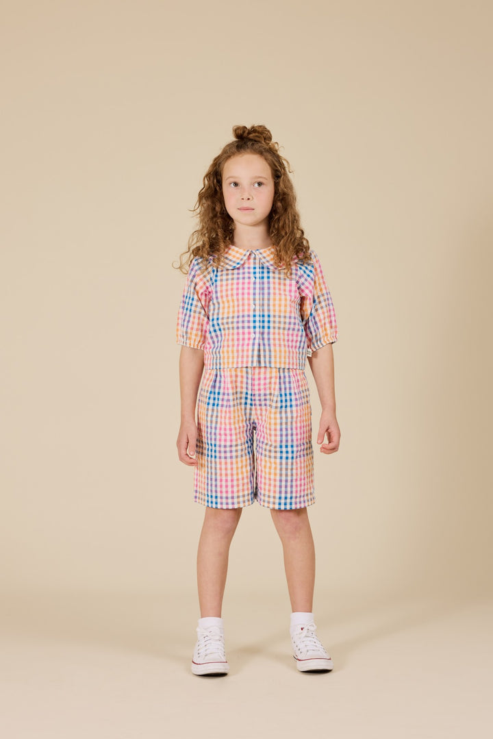 Goldie + Ace Rainbow Gingham Beatrice Blouse - Multi
