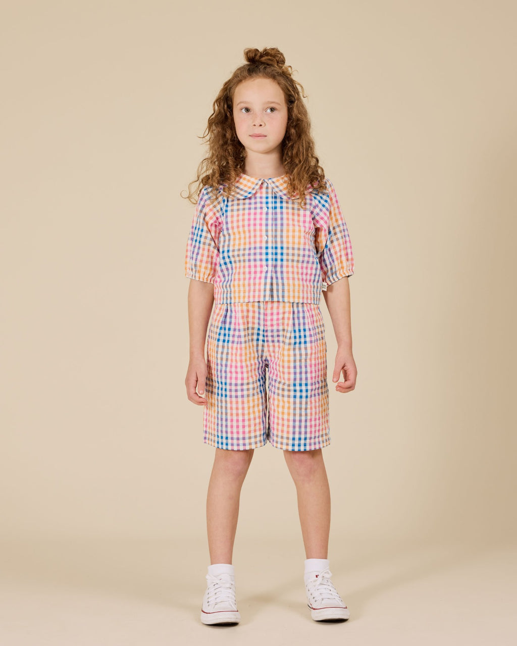 Rainbow Gingham Kirby Relaxed Shorts - Multi