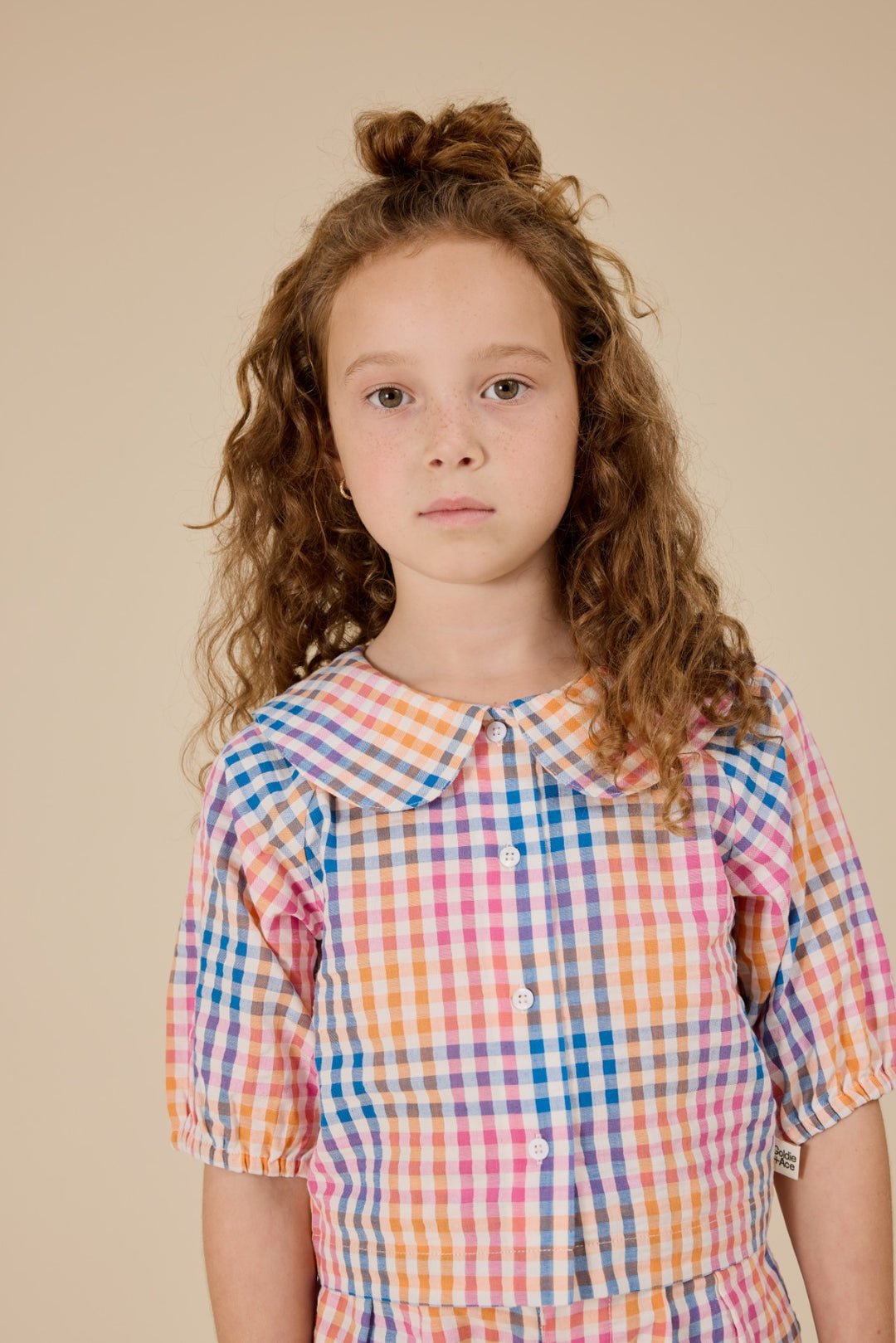 Goldie + Ace Rainbow Gingham Beatrice Blouse - Multi