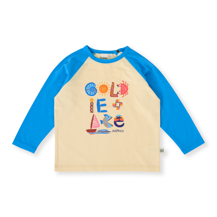 Goldie + Ace G'Day From The Bay Long Sleeve Top - Vanilla/Blue