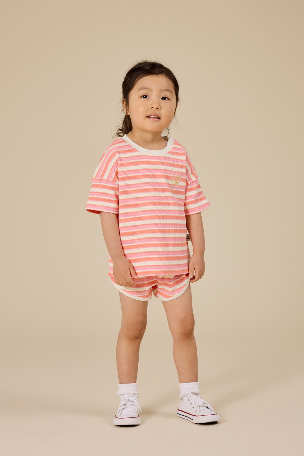 Goldie + Ace Watermelon Stripe Shorts - Pink/Peach