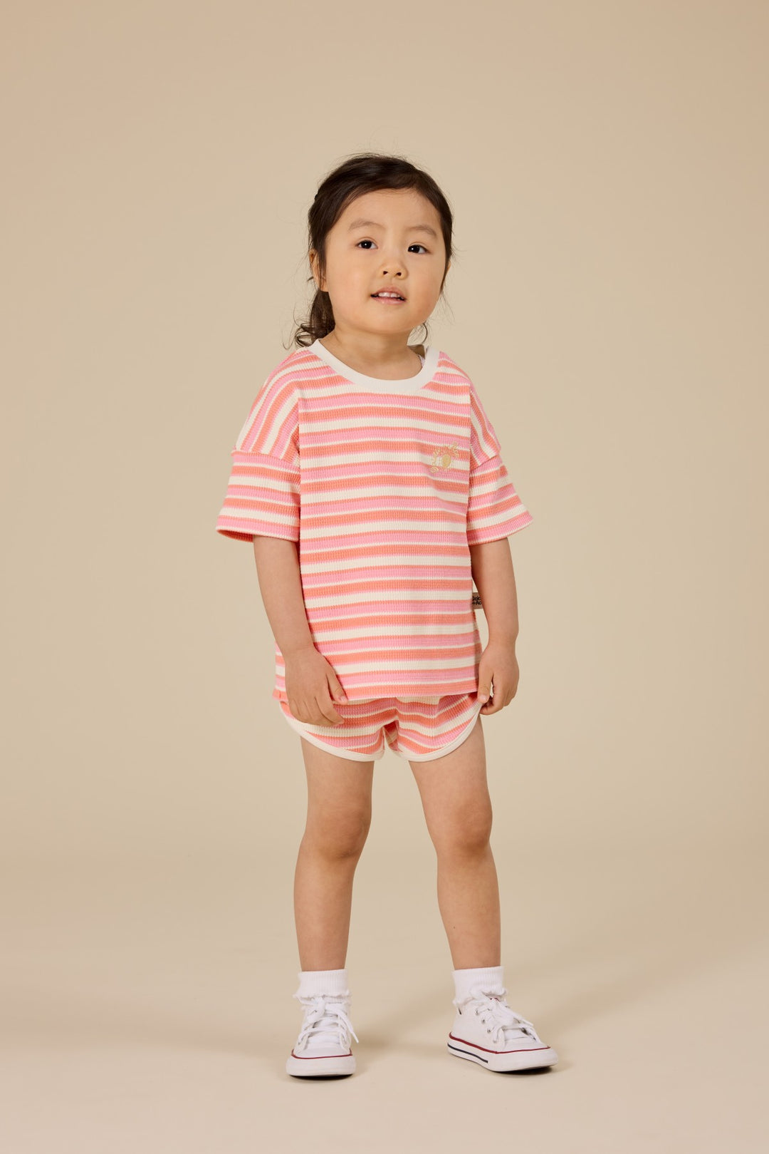 Goldie + Ace Watermelon Stripe Shorts - Pink/Peach