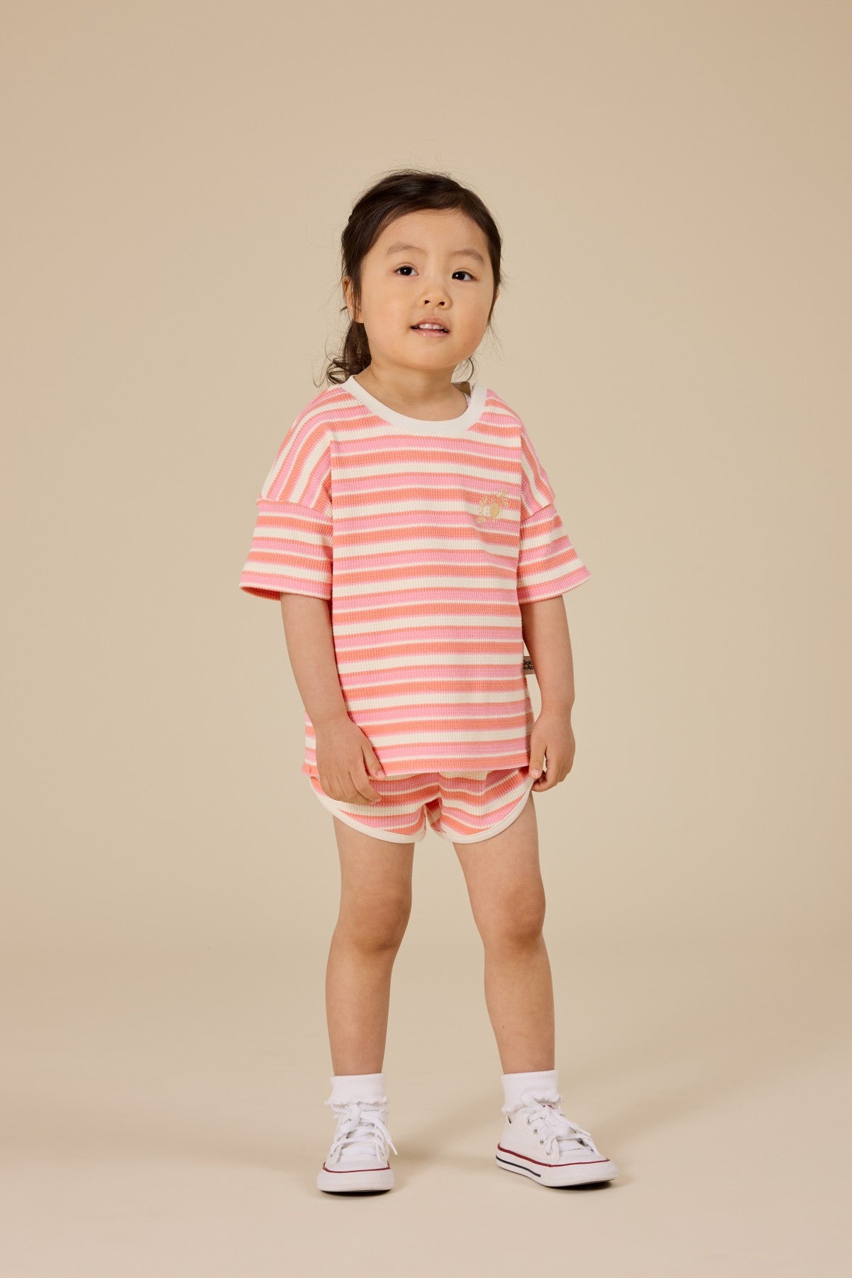 Goldie + Ace Watermelon Stripe Shorts - Pink/Peach